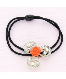 Crystal Flower Ponytail Holder