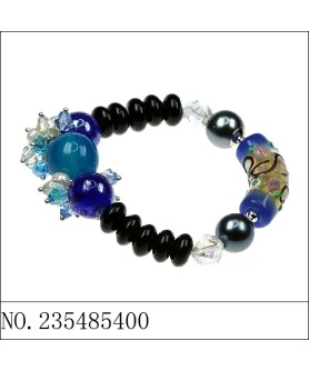 Hand Art Craft Beads & Crystal Stretch Bracelet