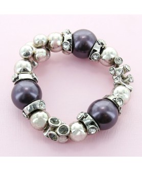 Rhinestone & Pearl Stretch Bracelet