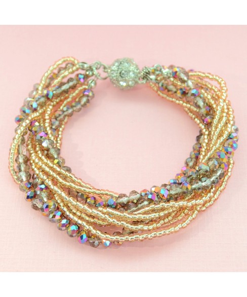 Crystal ball & Crystal Beaded Bracelets