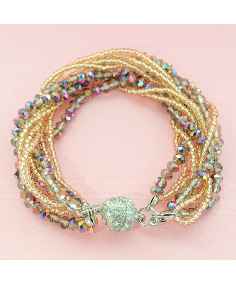 Crystal ball & Crystal Beaded Bracelets