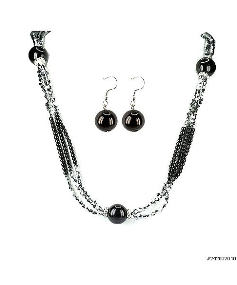 Necklace& Earr Set Black