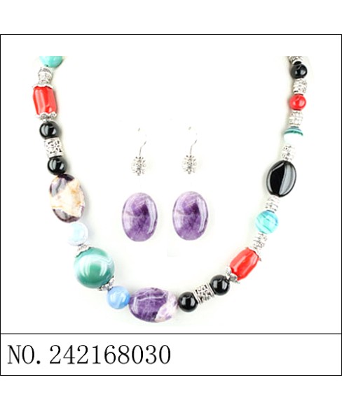 Mix Quartz Stones Necklace Set