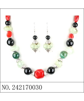 Necklace& Earr Set Stripe