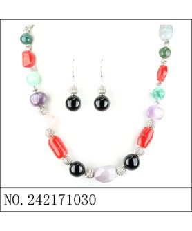 Mix Quartz Stones Necklace Set