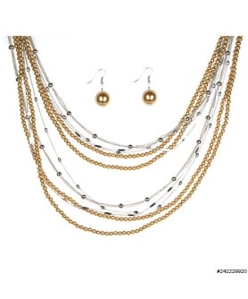 Necklace& Earr Set Gold