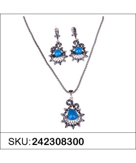 Necklace& Earr Set Blue