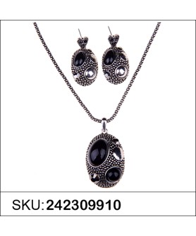 Necklace& Earr Set Black