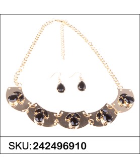 Necklace& Earr Set Black