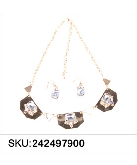 Necklace& Earr Set White