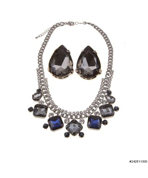 Necklace& Earr Set Blue