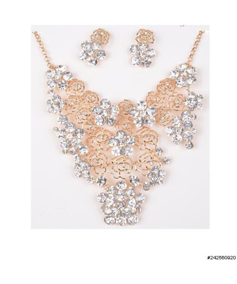 Necklace& Earr Set Gold