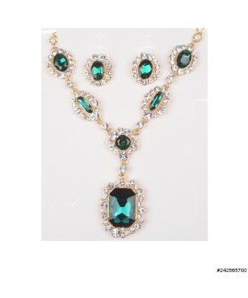 Necklace& Earr Set Green