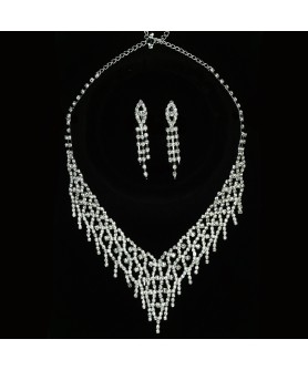 Rhinestone Evening Necklace Set