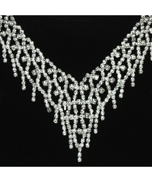 Rhinestone Evening Necklace Set