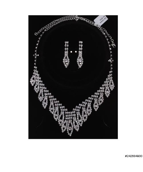 Rhinestone Evening Necklace Set