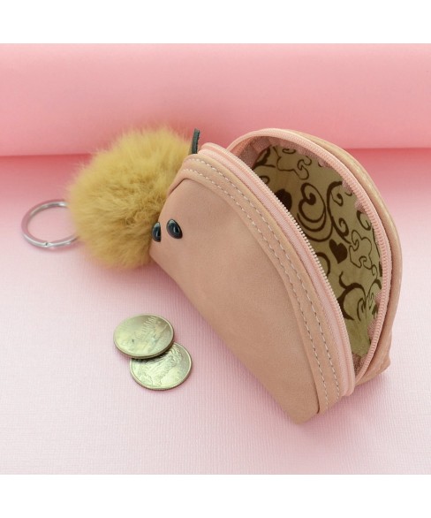 Mini Wallet Rabbit Fur Coin Purse Bag Charm