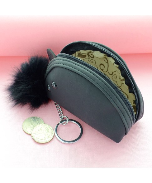 Mini Wallet Rabbit Fur Coin Purse Bag Charm