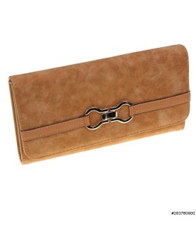 Buckle Fuax Leather Wallet On Chain