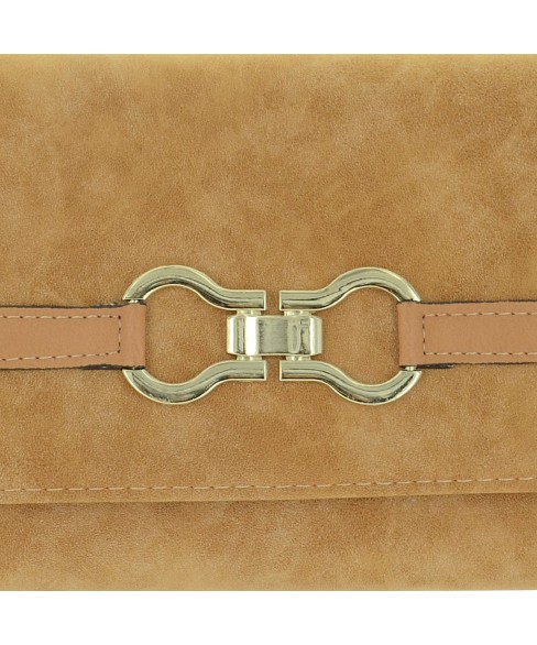 Buckle Fuax Leather Wallet On Chain