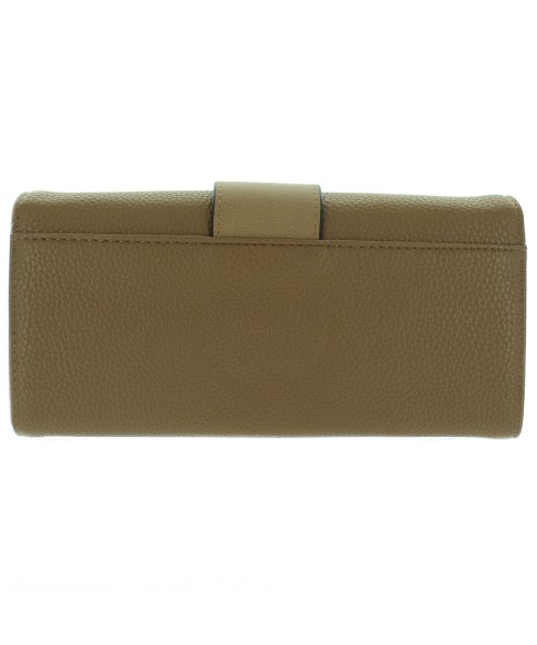 Polished Ring Textured Faux Leather Wallet