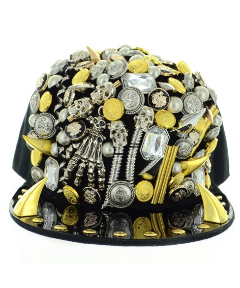 Unsex Studded & Skull Baseball Cap