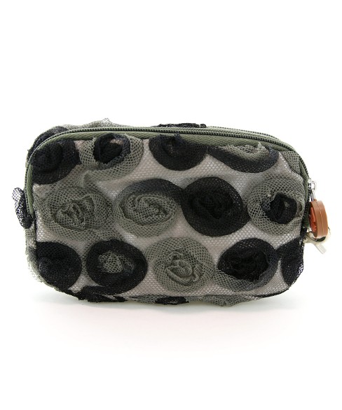 Floral Triple Compartment Wristlet Change Purse