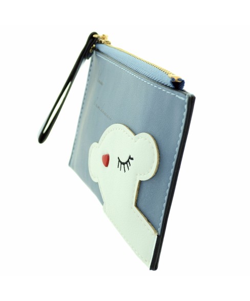 Kawaii Bear Faux Leather Zip Card Case