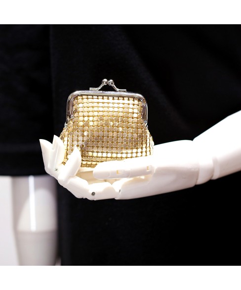 Mini Metallic Mesh Change Purse