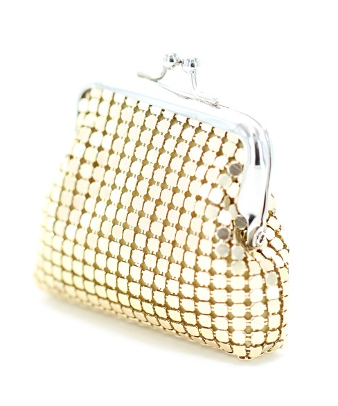 Mini Metallic Mesh Change Purse