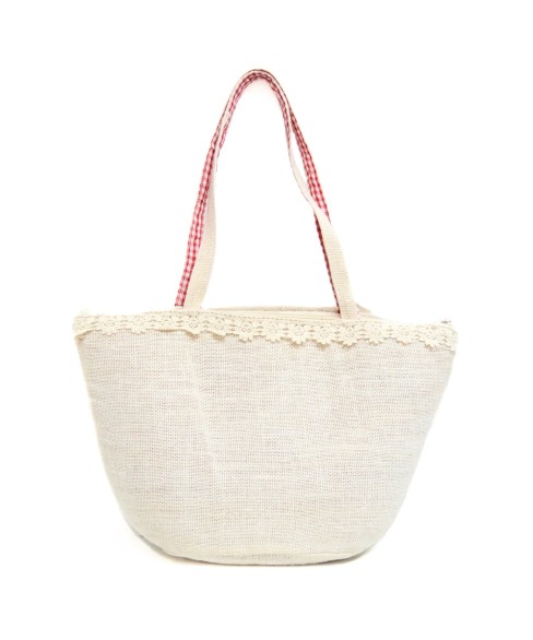 Cherry Embroidered Straw Tote