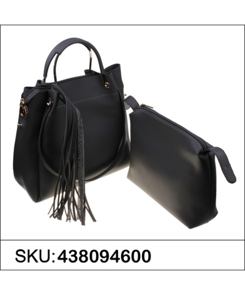 Removable Pouch Faux Leather Satchel