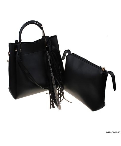 Removable Pouch Faux Leather Satchel