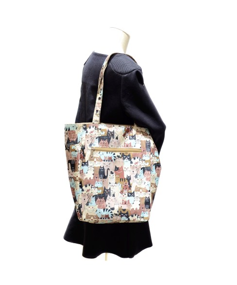 Reversible Nylon Shopping Tote Bag