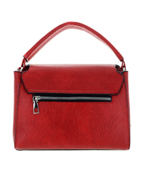 Crystal Deco Top Handle Faux Leather Satchel