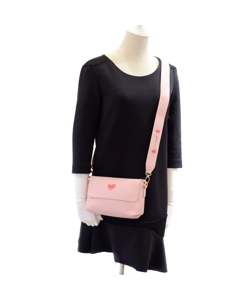 Love Heart Faux Leather Crossbody Bag