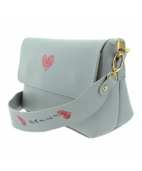 Love Heart Faux Leather Crossbody Bag