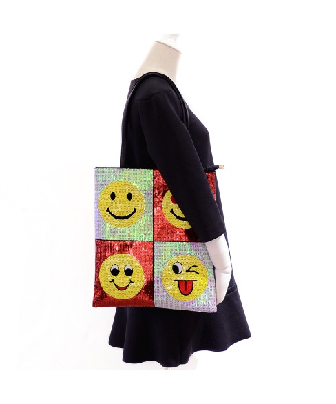 Happy Face Sequin Tote