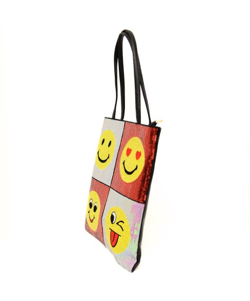 Happy Face Sequin Tote