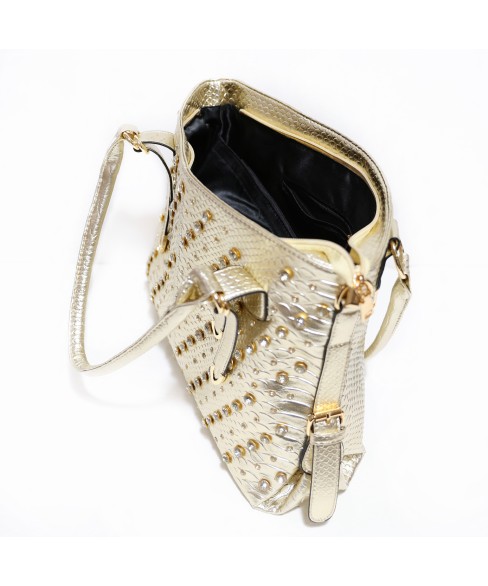 Metallic Crystal Rhinestone Studded Purse Bag