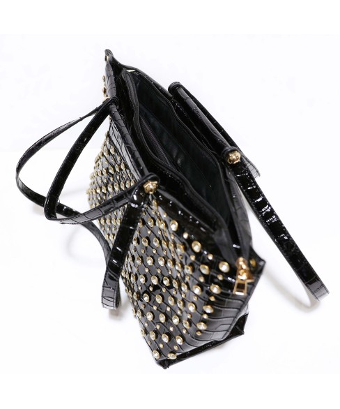 Metallic Crystal Rhinestone Studded Purse Bag