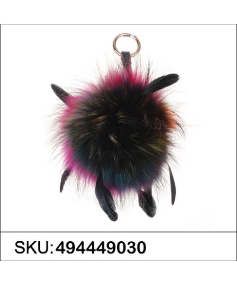 Genuine Fur Bubble Pom Pom Bag Charm