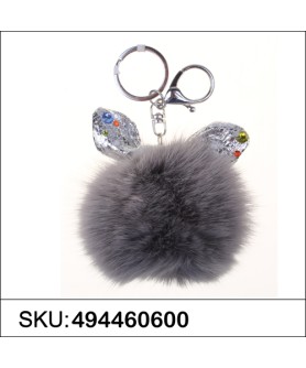 Little Rabbit Genuine Rabbit Fur Pom Pom Bag Charm