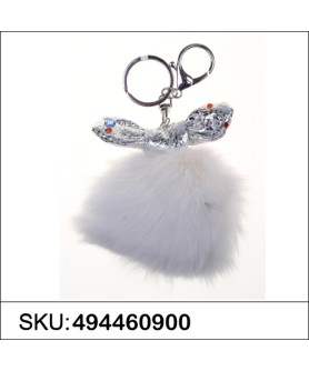 Little Rabbit Genuine Rabbit Fur Pom Pom Bag Charm