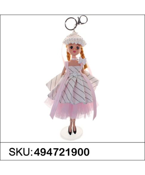 Pretty Doll In Victorian Style Dress Key Chain