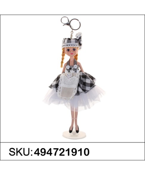 Pretty Doll In Victorian Style Dress Key Chain