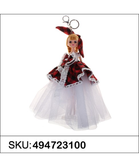 Pretty Doll In Victorian Style Dress Key Chain