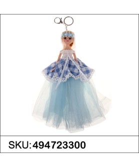 Pretty Doll In Victorian Style Dress Key Chain