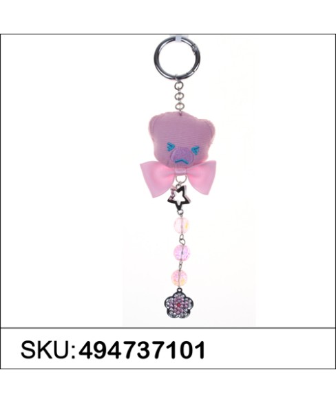 Bear Bag Charm With Hanging Crystal