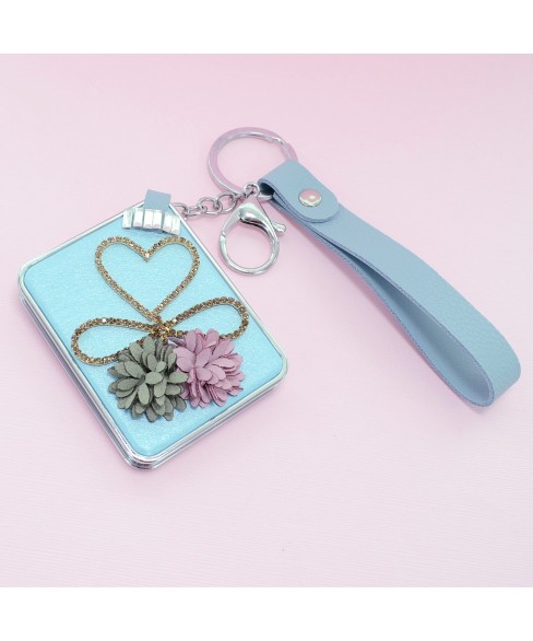 Crystal & Flowers Compact Mirror Bag Charms